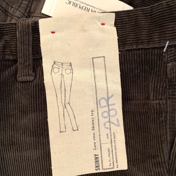 Banana Republic Women Skinny Stretch Low Rise Olive Green Corduroys Size 28 - Picture 13 of 14